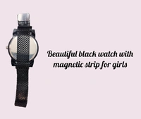 Beautifull Watch With Magnetic Chain Strip For Girls  - Gold