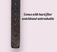 Diamong Glass Watch With Chain Fabric Strip, For Women's/girls - Black