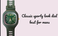 Square Dial Silicon Strap Green /black Watch Analog Watch For Boys & Girls Both - Free, Japanese Laurel, 1