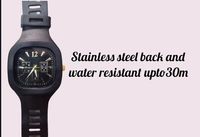 Square Dial Silicon Strap Green /black Watch Analog Watch For Boys & Girls Both - Free, Black
