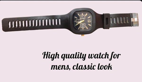 Square Dial Silicon Strap Green /black Watch Analog Watch For Boys & Girls Both - Free, Black