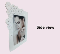 Very Beautifull Flower Glass Photo Frame  - White, 15cm×20cm