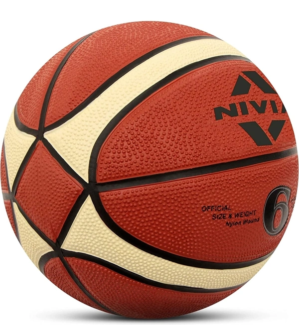 Nivia Engraver Basketball/Soft Rubberized Moulded/14 Panel/Suitable for Hard Surface/Match Ball/for Men/women /Basketball Size - 6 (Red) - 6, Red