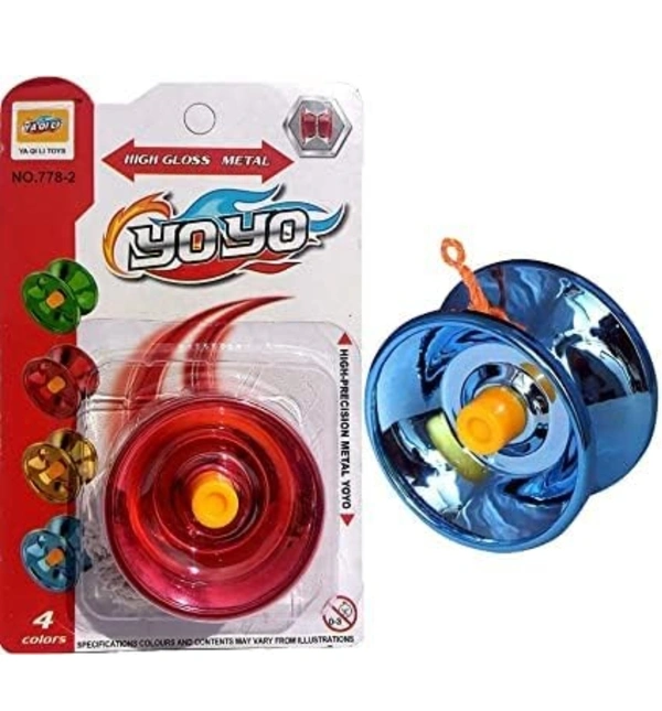 Fine Quality High Gloss and high Speed Metal YoYo Spiner Toy 1 Piece Make in India - Blue