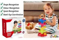 Rk Sports Toy Imagine RAMP ROLL, 5 Layer Ball Drop and Roll Swirling Tower for Toddler|3 Puzzle Rattle Balls Monkey Face at The Top|Non Toxic Material| Stack,Drop and Go Ball Ramp Toy Set (Multicolor)9370%off70%off - Big