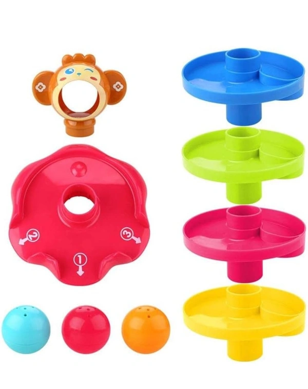Rk Sports Toy Imagine RAMP ROLL, 5 Layer Ball Drop and Roll Swirling Tower for Toddler|3 Puzzle Rattle Balls Monkey Face at The Top|Non Toxic Material| Stack,Drop and Go Ball Ramp Toy Set (Multicolor)9370%off70%off - Big