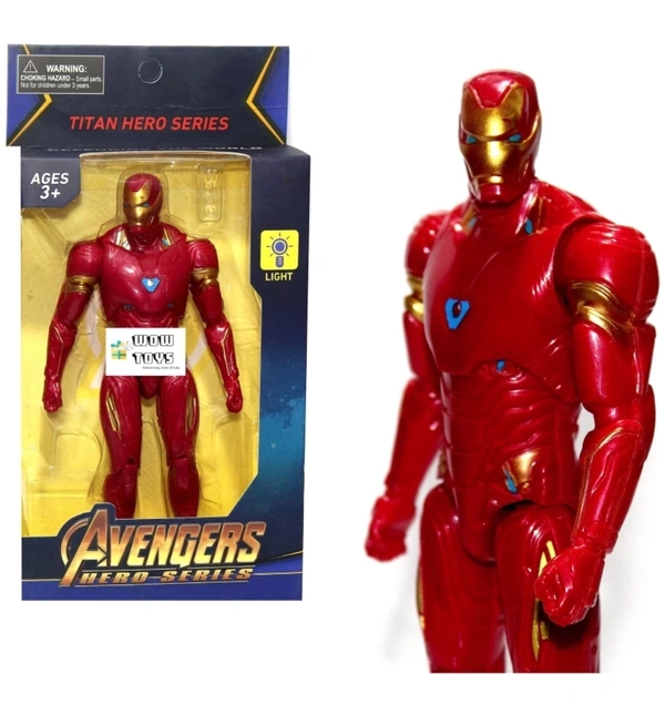 Iron Man (Hero Series) Toy With Light  - Red, 8inch