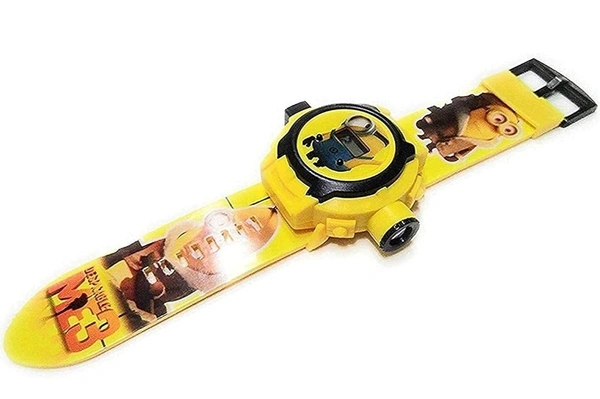 Digital 24 Projector Minions Cartoon Character Watch for Boys & Girls (Yellow) - Yellow