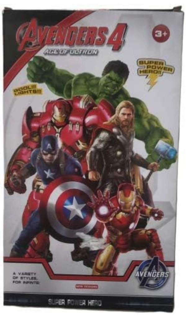 Avengers Thor with Weapons Twist and Move Age of Ultron Action Figure, 19cm with LED Light Function, Super Power Hero - Avengers 4 - Thor - Character Series
