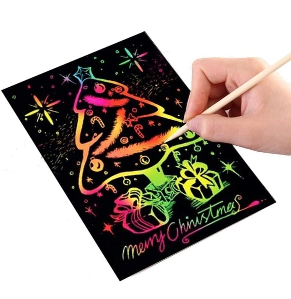 A4 Drawing Book 10 Pages Rainbow Scratch Paper Notes Scratch Art Activity Books 10.5 X 7.5 inches Scratch Magic Doodle Note Pad for Kids Arts and Crafts Perfect Travel Activity - 1, A4