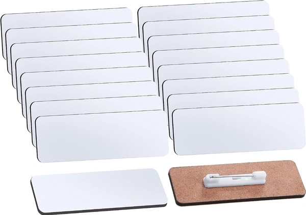 Rksports Wooden Customisable Badge, For Office Use, School Use, Monitor, Etc...  - White, 5