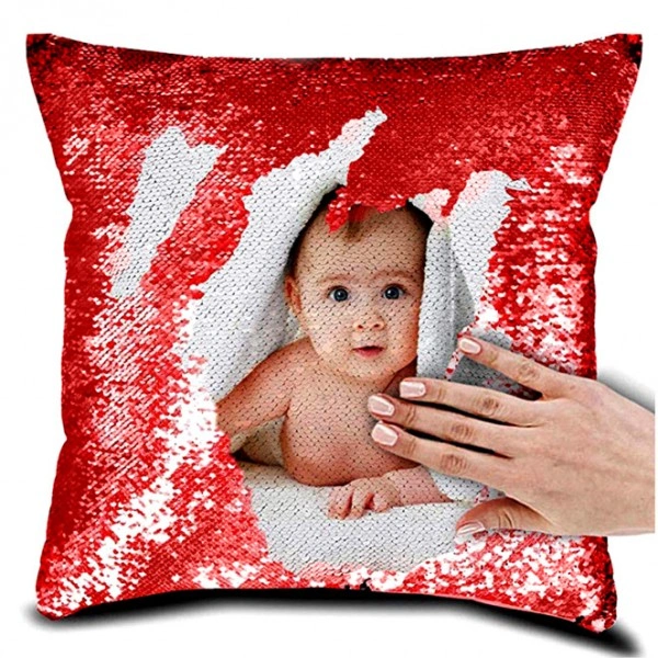 Red Magic Sequence Pillow Square Shape