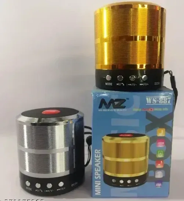 MZ WS-887 Mini Wireless Bluetooth Speaker – Portable 5W Speaker with FM, AUX, USB, TF Card, Mic & High Bass
