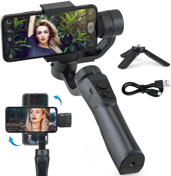 3-Axis Handheld Cell Mobile Phone Gimbal Stabilizer 360° Auto Adjustable DSLR Gimbal Estabilizador - Camera & Smartphone Stabilizer