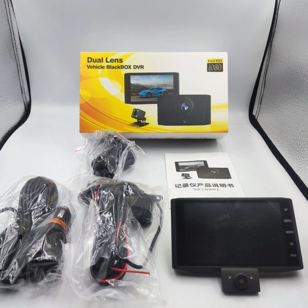3 Channel Vehicle Driving Recorder | 4.0 Inch HD Screen, 1080p Dash Cam with Motion Detection