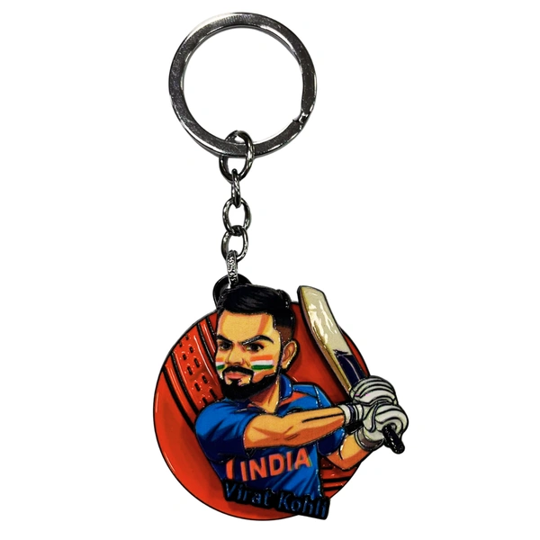 Virat Kohli - Zinc Alloy Rotating Keychain – Stylish 360° Spinner Key Ring for Car, Bike & Home Keys