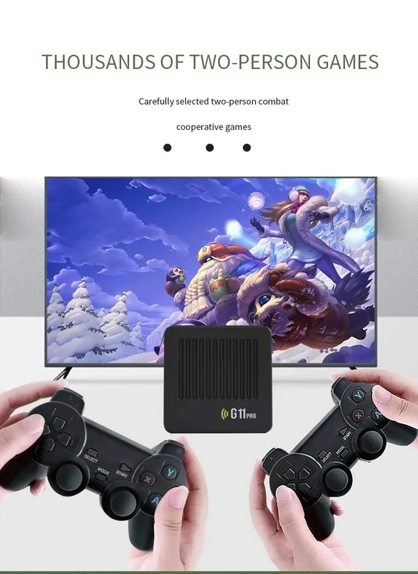 G11 Pro 4K HD Video Game Console 2.4G Wireless Controller Emuelec4.3 S905X2 Dual System Family Gamebox Built-in  Game