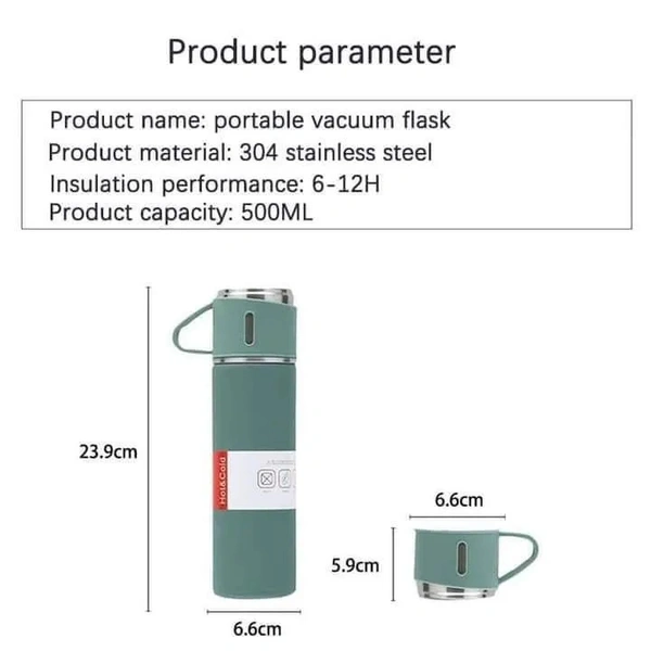 500ml Stainless steel thermostat with cup Vaccume Flask Set