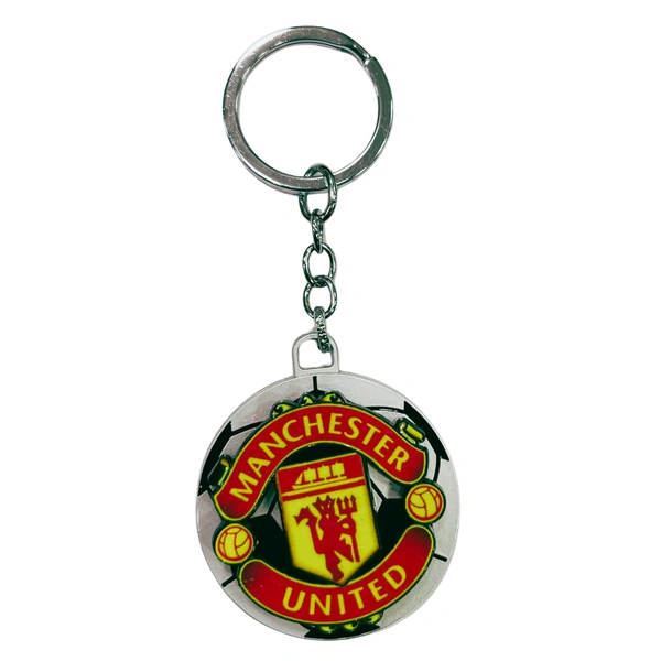 Manchester United F.C.- Zinc Alloy Rotating Keychain – Stylish 360° Spinner Key Ring for Car, Bike & Home Keys