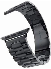 Steel Metal Chain Strap For Ultra Smart Watch 49 Mm, Series 8 / 7 45 Mm, Series 6 / 5 / 4 44 Mm Smart Watch Strap (Black)