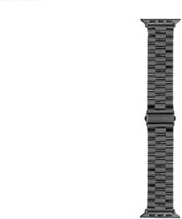 Steel Metal Chain Strap For Ultra Smart Watch 49 Mm, Series 8 / 7 45 Mm, Series 6 / 5 / 4 44 Mm Smart Watch Strap (Black)