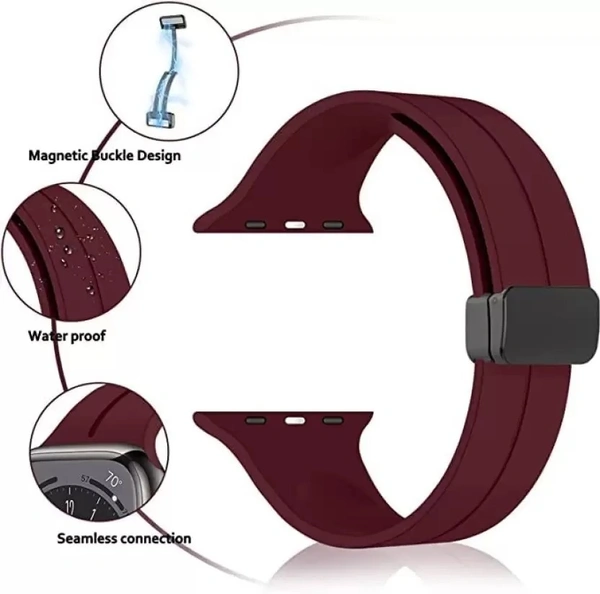 Magnetic Smart Strap Compatible with ultra smart Watch Strap 38mm 40mm and 41mm Perfact Fit for iWatch Ultra SE2 SE Series 8 7 6 5 4 3 2 1 Smart Watch Strap  (Brown)