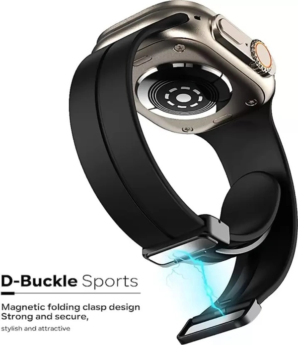 Magnetic Band Compatible with ultra smart Watch Strap 38mm 40mm and 41mm for iWatch Ultra SE2 SE Series 8 7 6 5 4 3 2 1 Smart Watch Strap  (Black)