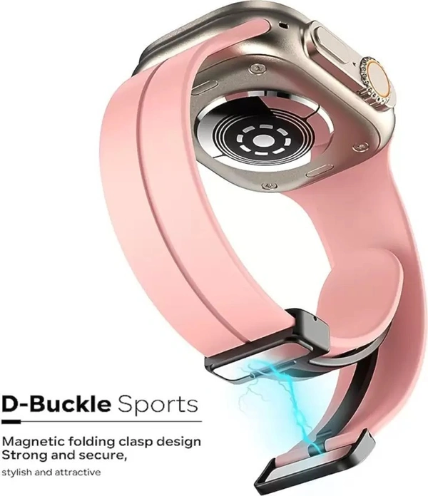 Magnetic Band Compatible with ultra smart Watch Strap 38mm 40mm and 41mm for iWatch Ultra SE2 SE Series 8 7 6 5 4 3 2 1 Smart Watch Strap  (Pink)