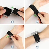 Alpine Smart Watch Strap Compatible with ultra smart Watch 49mm 45mm 44mm and 42mm Perfect Fit for Ultra SE2 SE Series 8/7/6/5/4/3/2/1 iWatch Smart Strapband for Men Women Smart Watch Strap  (Black)