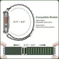 Alpine Smart Watch Strap Compatible with ultra smart Watch 49mm 45mm 44mm and 42mm Perfect Fit for Ultra SE2 SE Series 8/7/6/5/4/3/2/1 iWatch Smart Strapband for Men Women Smart Watch Strap  (Green)