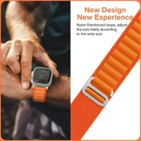 Alpine Smart Watch Strap Compatible with ultra smart Watch 49mm 45mm 44mm and 42mm Perfect Fit for Ultra SE2 SE Series 8/7/6/5/4/3/2/1 iWatch Smart Strapband for Men Women Smart Watch Strap  (Orange)