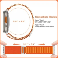 Alpine Smart Watch Strap Compatible with ultra smart Watch 49mm 45mm 44mm and 42mm Perfect Fit for Ultra SE2 SE Series 8/7/6/5/4/3/2/1 iWatch Smart Strapband for Men Women Smart Watch Strap  (Orange)