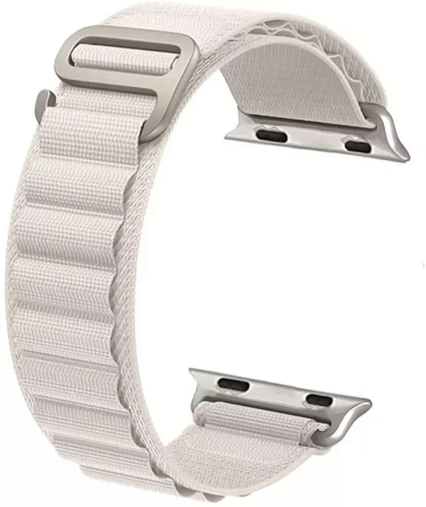 Alpine Smart Watch Strap Compatible with iWatch 49mm 45mm 44mm and 42mm Perfect Fit for Ultra SE2 SE Series 8/7/6/5/4/3/2/1 iWatch Smart Strapband for Men Women Smart Watch Strap  (White)