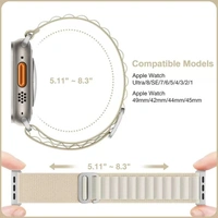 Alpine Smart Watch Strap Compatible with ultra smart Watch 49mm 45mm 44mm and 42mm Perfect Fit for Ultra SE2 SE Series 8/7/6/5/4/3/2/1 iWatch Smart Strapband for Men Women Smart Watch Strap  (White)