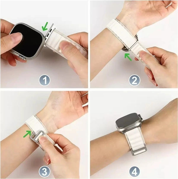 Alpine Smart Watch Strap Compatible with ultra smart Watch 49mm 45mm 44mm and 42mm Perfect Fit for Ultra SE2 SE Series 8/7/6/5/4/3/2/1 iWatch Smart Strapband for Men Women Smart Watch Strap  (White)