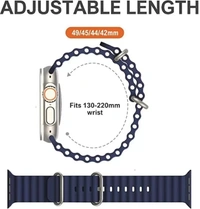 Silicone Ocean Band Compatible with ultra smart Watch Strap 38mm 40mm 41mm for iWatch Ultra SE2 SE Series 8 7 6 5 4 3 2 1 iWatch Strapband for Men Women Smart Watch Strap  (Blue)
