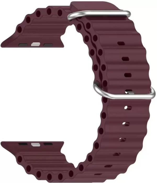 Silicone Ocean Band Compatible with iWatch Strap 38mm 40mm 41mm for iWatch Ultra SE2 SE Series 8 7 6 5 4 3 2 1 iWatch Strapband for Men Women Smart Watch Strap  (Brown)