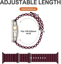 Silicone Ocean Band Compatible with ultra smart Watch Strap 38mm 40mm 41mm for iWatch Ultra SE2 SE Series 8 7 6 5 4 3 2 1 iWatch Strapband for Men Women Smart Watch Strap  (Brown)