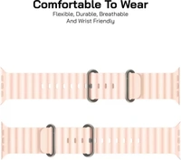 Silicone Ocean Band Compatible with ultra smart Watch Strap 38mm 40mm 41mm for iWatch Ultra SE2 SE Series 8 7 6 5 4 3 2 1 iWatch Strapband for Men Women Smart Watch Strap  (Pink)