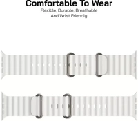 Silicone Ocean Band Compatible with ultra smart Watch Strap 38mm 40mm 41mm for iWatch Ultra SE2 SE Series 8 7 6 5 4 3 2 1 iWatch Strapband for Men Women Smart Watch Strap  (White)