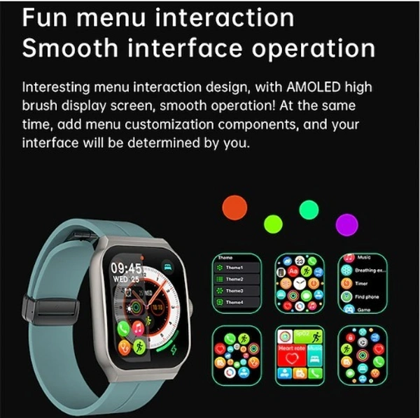 OA89 Smart Watch 1.96inch AMOLED 3D Flexible Design Screen Bluetooth Call Heart Rate IP67 Waterproof Smartwatch for Android IOS