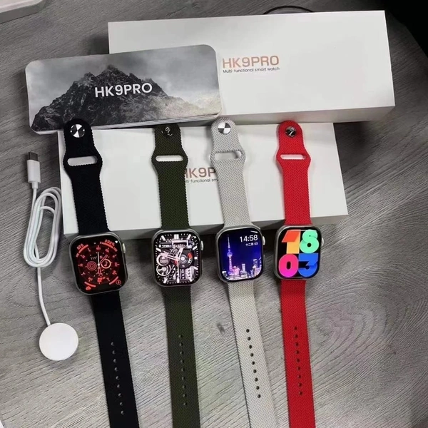 Hk9 Pro Smartwatch Series 8 2.02" Screen Type-c Charger Port Hemp Rope Strap Iwo Watch 8 hk8 pro max Smart Watch Hk9 Pro - Black