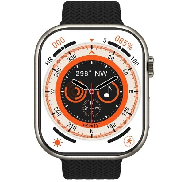 Hk9 Pro Smartwatch Series 8 2.02" Screen Type-c Charger Port Hemp Rope Strap Iwo Watch 8 hk8 pro max Smart Watch Hk9 Pro - Black