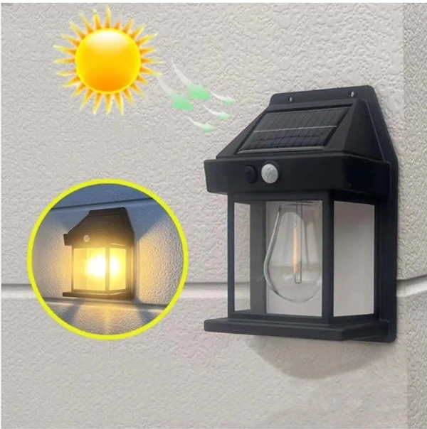 Solar Wall Lights Outdoor, Wireless Dusk to Dawn Porch Lights Fixture, Solar Wall Lantern with 3 Modes & Motion Sensor, Waterproof Exterior Lighting with Clear Panel for Entryway Front Door