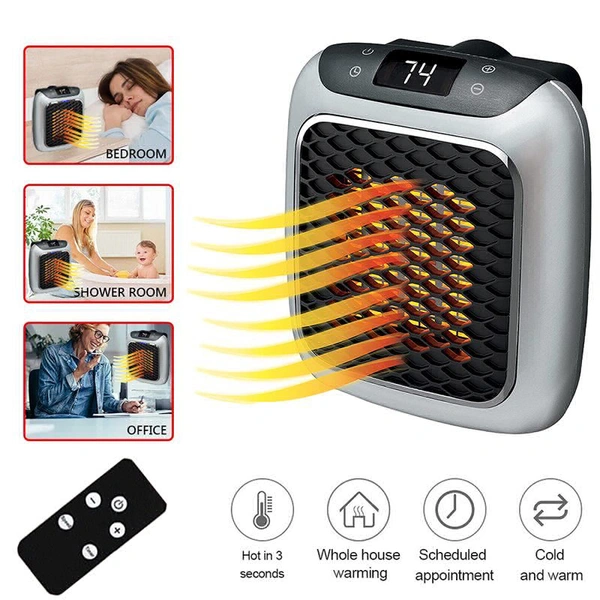 Mini Heater Electric Heater Remote  Fan Household Wall Handy Heating Stove Radiator Warmer Machine for Winter