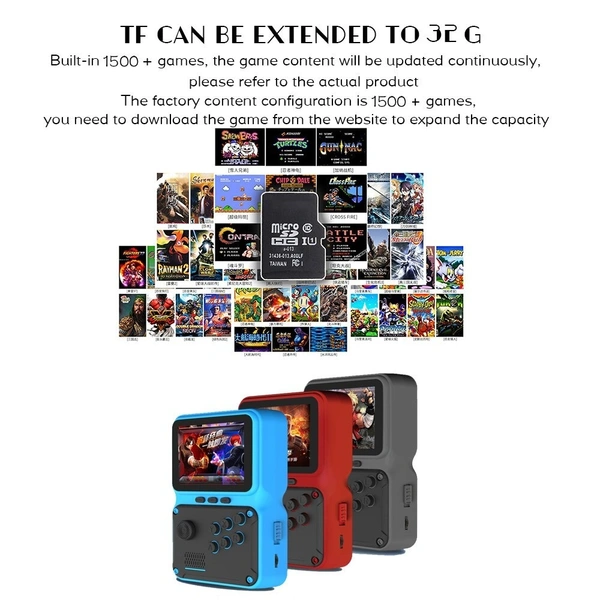 M30 MINI Portable Game Console 2.8 Inch Handheld Game Players 4GB 1500+ Free Retro Games 