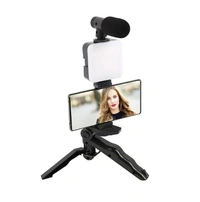 Multi-Functional Video Making Wireless Streaming Microphone Kit Vlogging Kit With Mic and Light for Smartphone