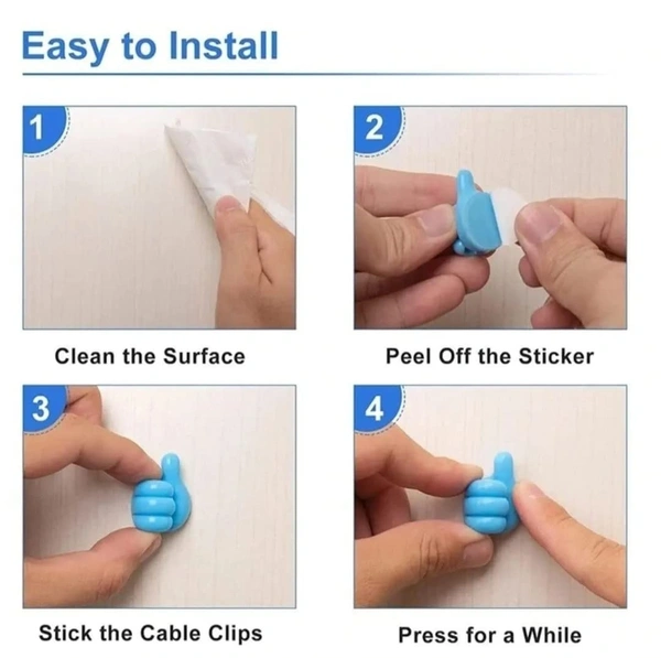 Thumb Cable Clips,Cord Holder Multi-Functional Wall Hooks Cable Organizer Cable Management for Desk Home Office Car (Pack 1)