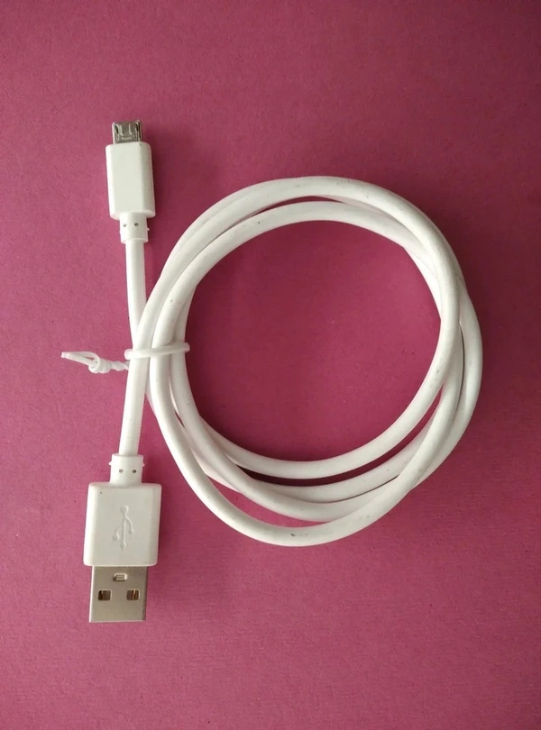 White 1.5A Micro USB Data Cable, Cable Size: 1Mtr