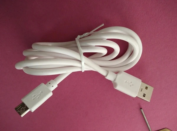 White 1.5A Micro USB Data Cable, Cable Size: 1Mtr